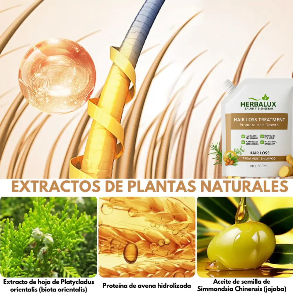 Anti-Hair Fall Shampoo - Anti-Caída y Reactivación Capilar HerbaLux