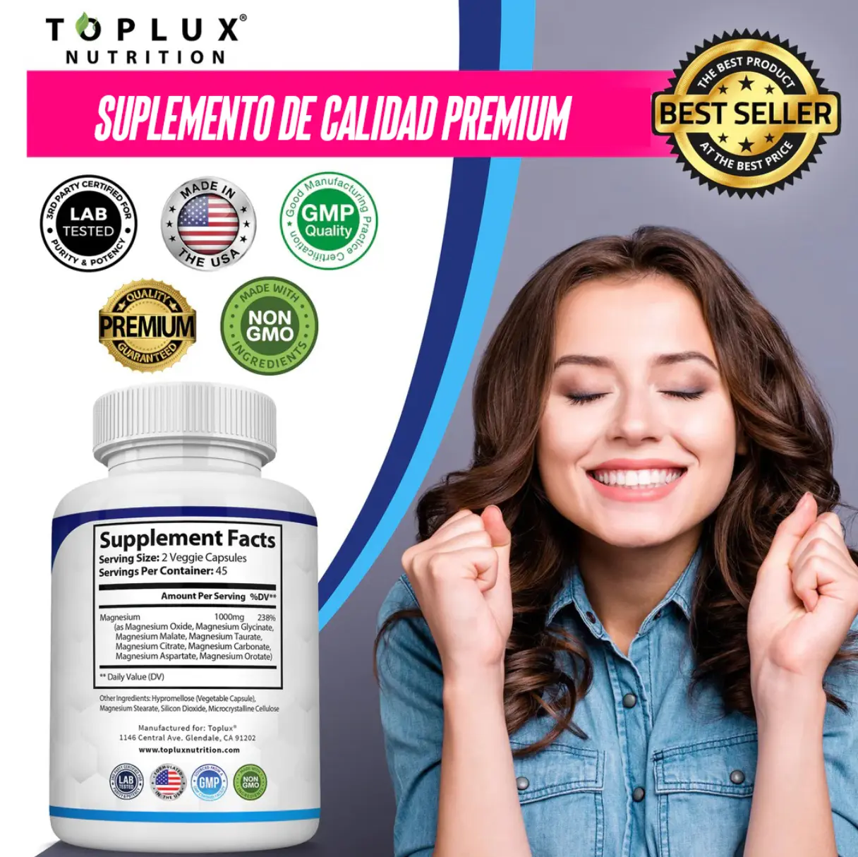 Complejo de Magnesio Multifuente | Energía y claridad mental – Herbalux HerbaLux