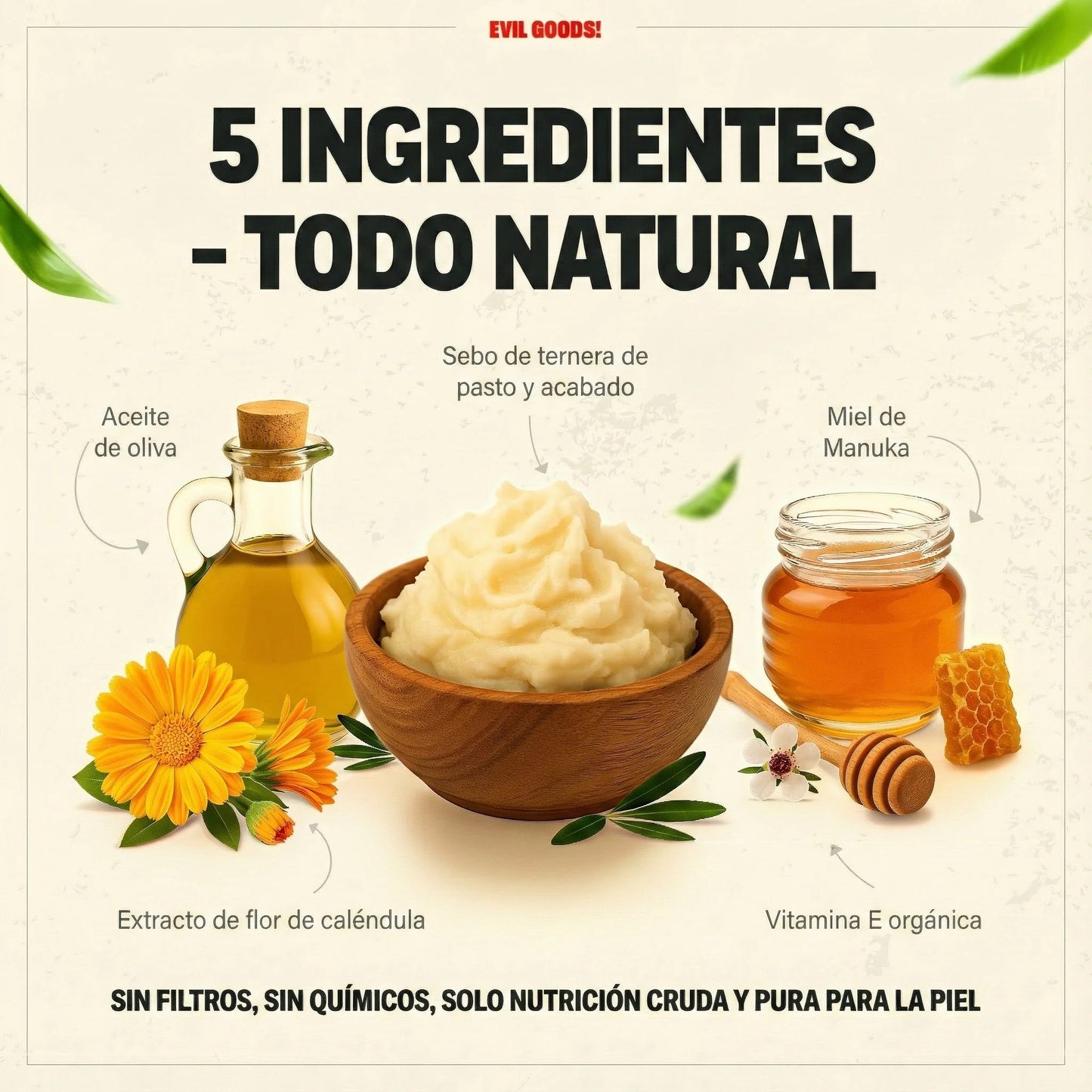 Bálsamo Batido de Sebo y Miel de Manuka (Whipped Tallow)