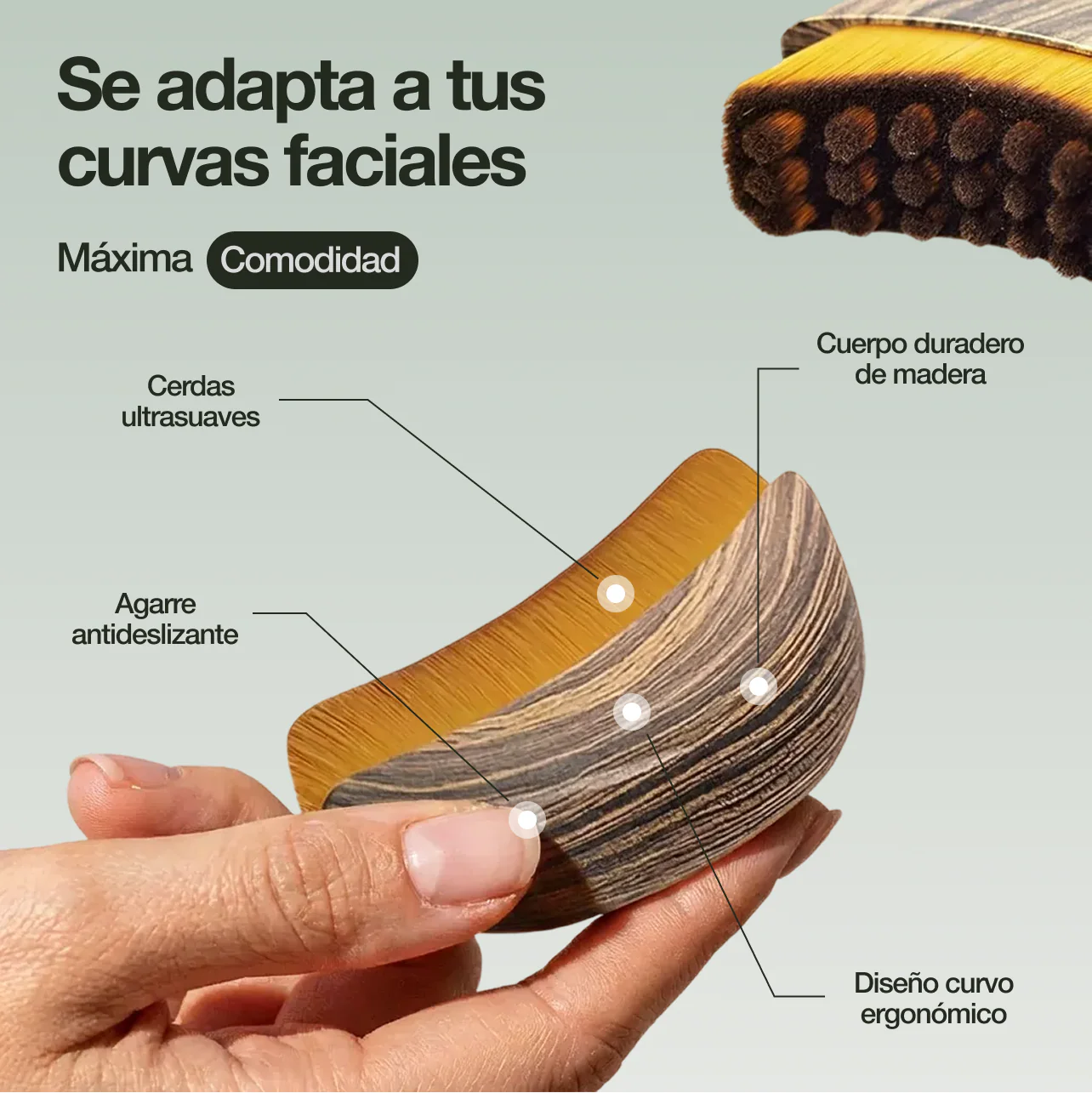 Brocha de drenaje linfático TODO EN UNO para desinflamar y definir el rostro